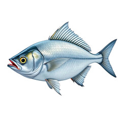 Obraz premium Ai generated image of a detailed illustration of a silver fish isolated on transparent background