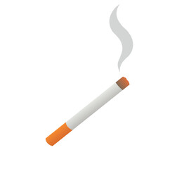 Cigarette with smoke rising, a depiction of smoking.