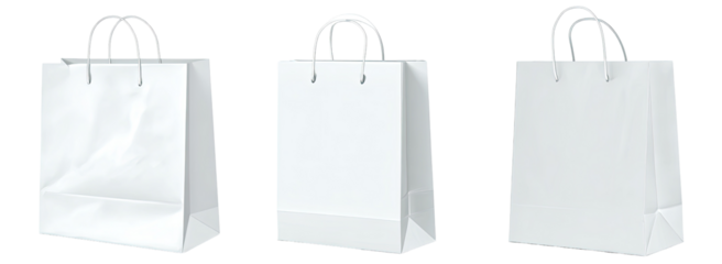 Three white paper shopping bags (1)