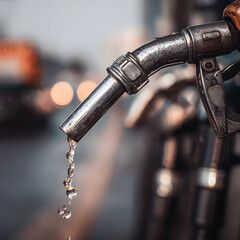 Diesel Fuel Pump Nozzle Close-Up