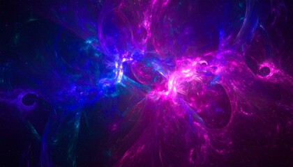 Obraz premium A vibrant cosmic scene featuring swirling pink and blue hues, representing a dynamic and abstract interpretation of space.