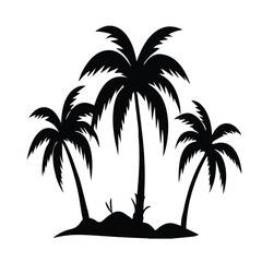 Fototapeta premium Palm Tree Icons.Incredibly Detailed Palm Tree Silhouettes.Coconut palm tree isolated on white background.