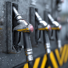 Butane Gas Filling Station Nozzles in Polished Metal