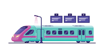 Cartoon train vector illustration for travel and transportation