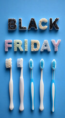 Black Friday Text Spelled with Dental Molds and Tooth Effect