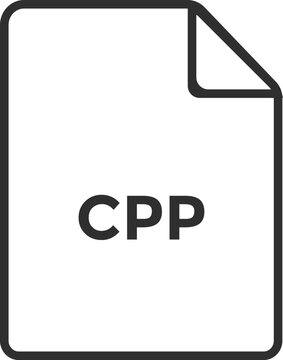 CPP file format icons. File types with document extension. multimedia data symbols. File symbols collection
