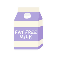 紙パック入りの無脂肪牛乳　イラスト