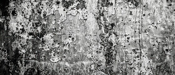 Fototapeta premium Negative monochrome silhouette abstract scratch damage wall background.