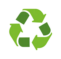 Obraz premium Green recycling symbol, circular arrows