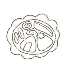 Minimal line drawing of a fruit pie, great for bakery