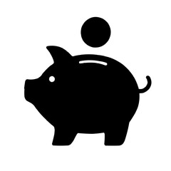 A cartoon pink pig piggy bank with a dollar sign on its side is a cute illustration of saving money and wealth