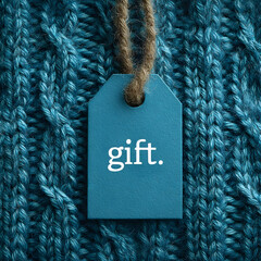 Knit Sweater Texture with Rectangular Gift Tag Space