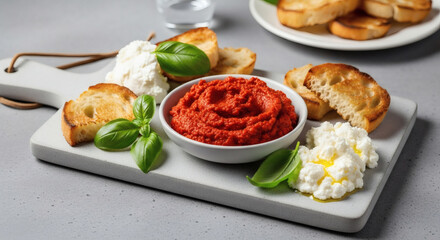 National Salami Day: Spicy 'Nduja Charcuterie Board with Artisanal Italian Cured Meats &ndash; Modern Gourmet Platter on Concrete Table