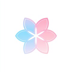 Delicate, symmetrical flower design in soft pastel colors