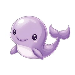Cute cartoon whale illustration.
