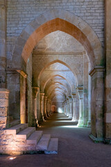 Obraz premium France, exeptional archway of the church of St Mary Magdalene in Vélezay. 