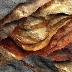 Abstract Gold and Brown Creased Surface Texture