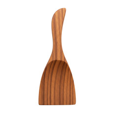 Wooden kitchen utensil scoop or spatula on transparent background