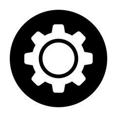 black and white illustration of setting icon 