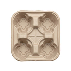 Eco-friendly takeaway drink and coffee cup carrier tray