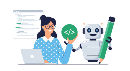 Teamwork in software development shows the collaboration between human and ai