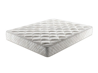 Cream-colored quilted mattress, rectangular shape