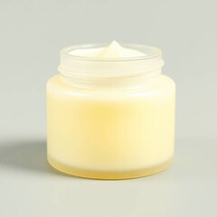 Creamy jar with skincare, and beauty product.
