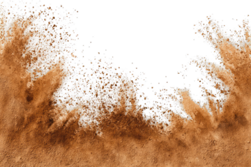 Abstract textured landscape.  Brown and beige tones, with a speckled, rough edge