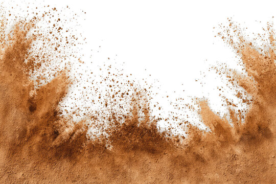 Abstract textured landscape.  Brown and beige tones, with a speckled, rough edge