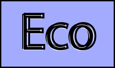 eco text written in lowercase letters.Vector lettering design.
