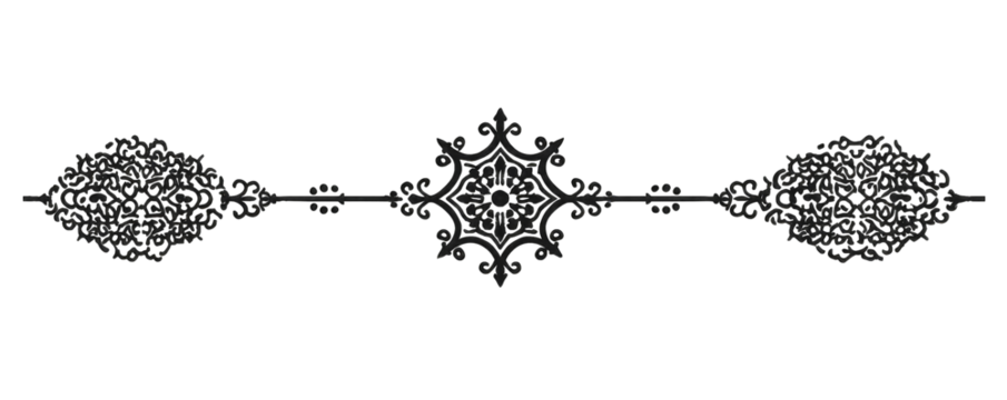 Ornate black symmetrical design - Powered by Adobe