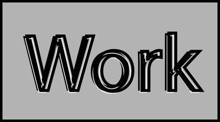 work text written in lowercase letters.Vector lettering design.