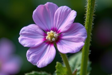 close up of a forget me not bloom, photorealistic with minimal background, full of emotive nostalgia.