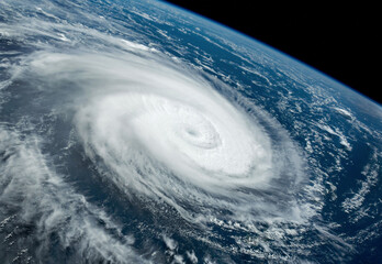 Super Typhoon, tropical storm, cyclone, hurricane, tornado, over ocean. Weather background. Typhoon,  storm, windstorm, superstorm, gale moves to the ground.  Elements of this image furnished by NASA.