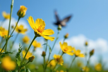 Fototapeta premium photorealistic close up of a meadow buttercup, minimal layout, emotive mood.