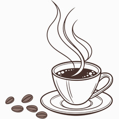 Coffee cup on clean white background vector design, EPS 10