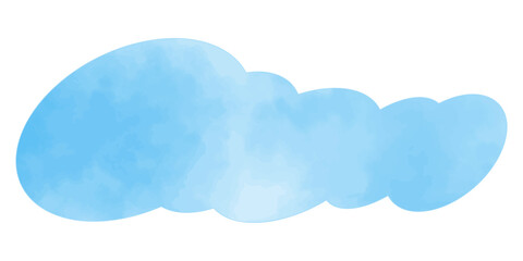 水彩のおしゃれなベクターのサークルフレーム　青　ニュアンス