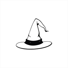 Simple Witch Hat Line Drawing