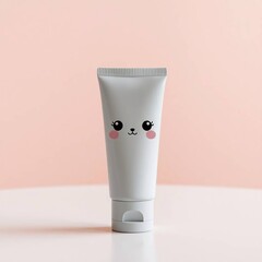 Cute Tube Cream with Pink Background.