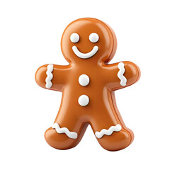 Ai generated image of cute gingerbread man cookie isolated on transparent background, a festive holiday treat