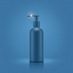 Dark Blue Pump Bottle Product Mockup.