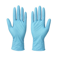 Obraz premium Medical Equipment Set Isolated PNG for Healthcare Content. Blue Disposable Gloves for Medical and Laboratory Use, Clean and Safe Protection Equipment