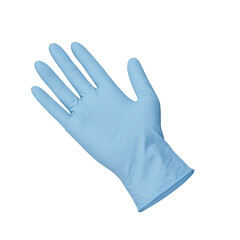 Obraz premium Medical Equipment Set Isolated PNG for Healthcare Content. Blue Latex Glove on Isolated Background for Medical and Cleaning Use in Healthcare Environments