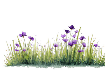 Purple flowers in a grassy border (1)