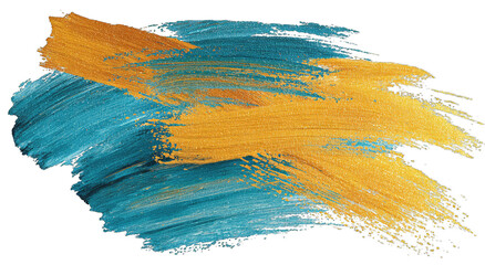 Abstract paint splash of teal and gold (1)