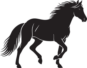 Obraz premium Majestic horse running in silhouette