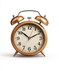 Alarm clock classic design, isolated on white background