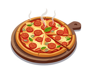 pizza vector illustration concept jpg on white background