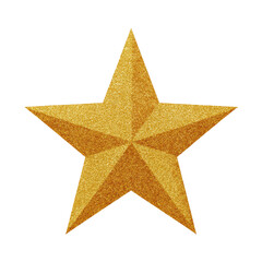 Obraz premium Golden five-pointed star, textured, outlined