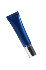 Cosmetic Tube of Blue on White Background - Skincare Product